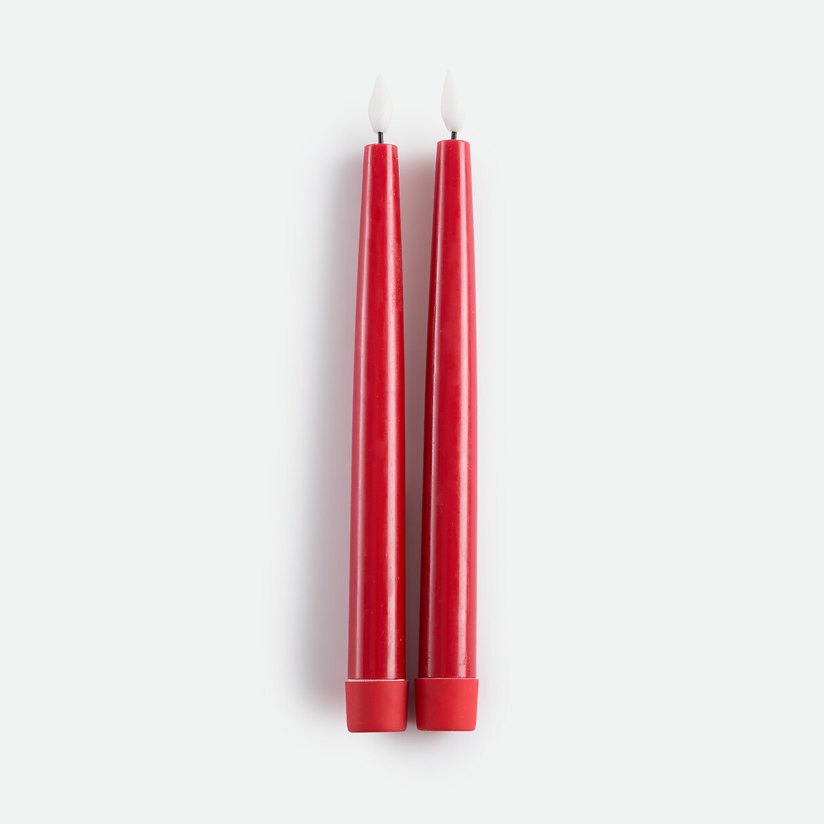 Lot de 2 bougies LED, en cire, hauteur 24,5 cm rouge, LA REDOUTE INTERIEURS