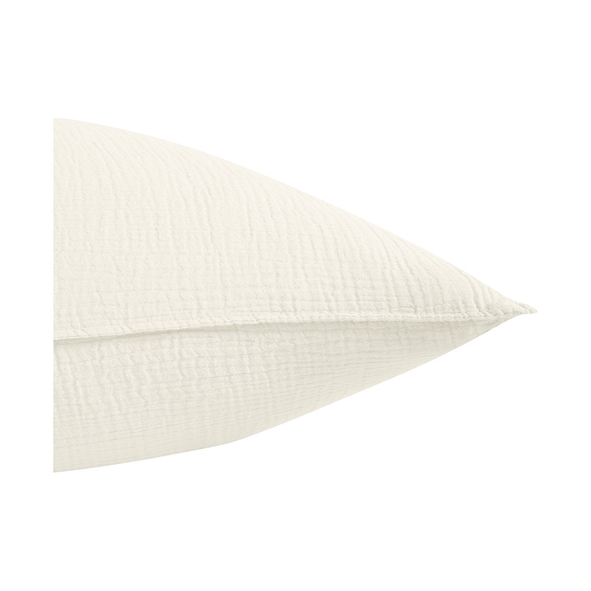 Taie d'oreiller en satin de coton ARIELLE crème, HABITAT