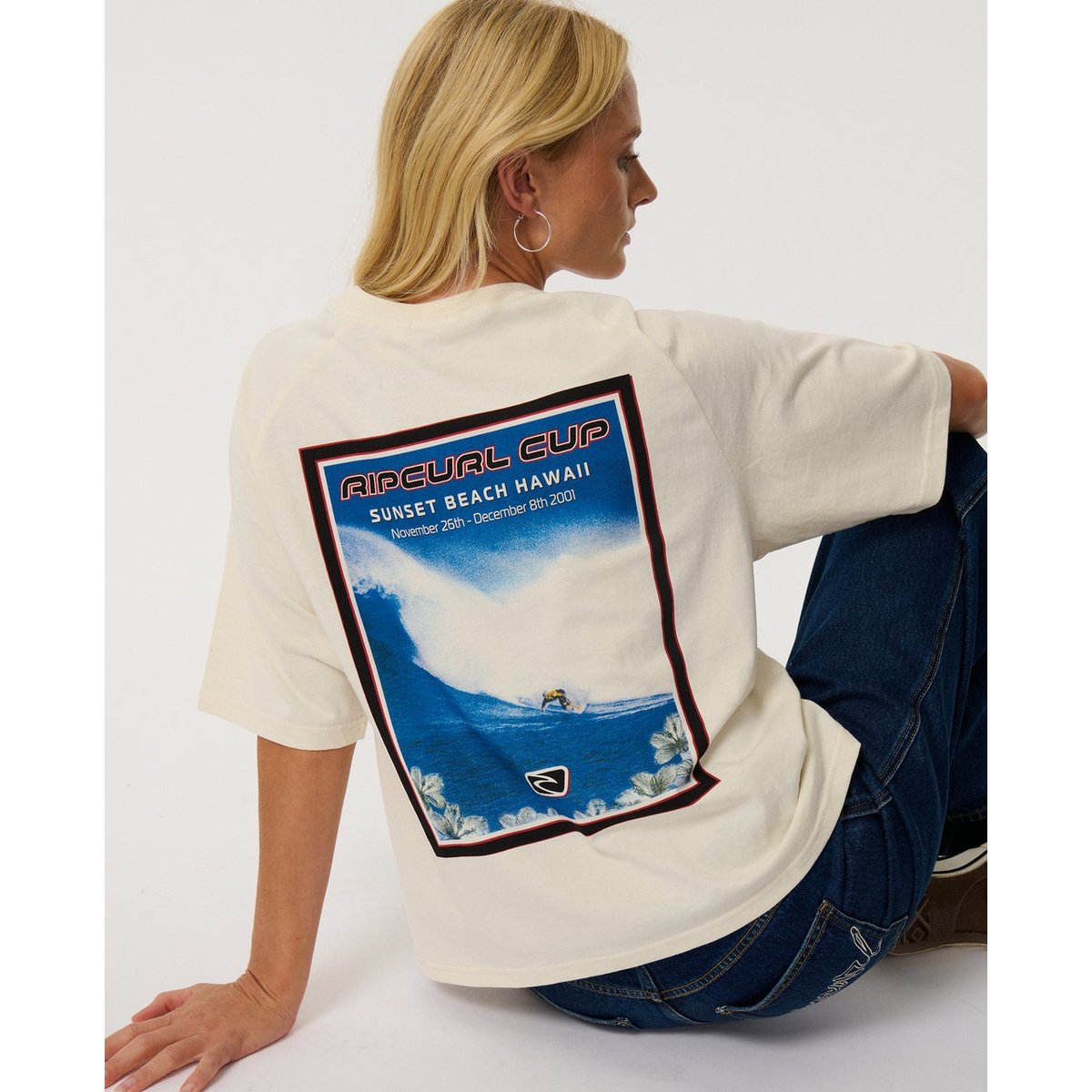 T-shirt Sunset BEACH RAGLAN BOXY bone, RIP CURL