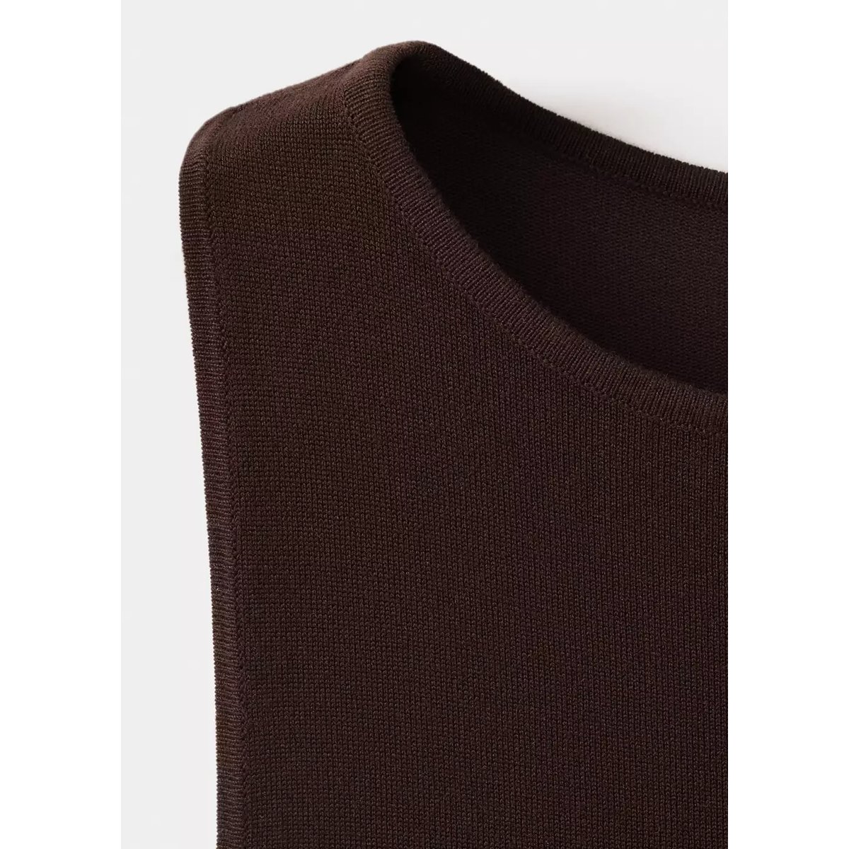 Robe maille nouée marron, MANGO