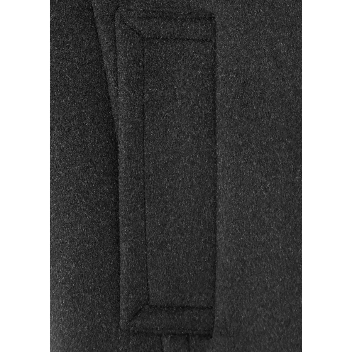 Manteau en mélange de laine à col cheminée gris chiné foncé, MANGO