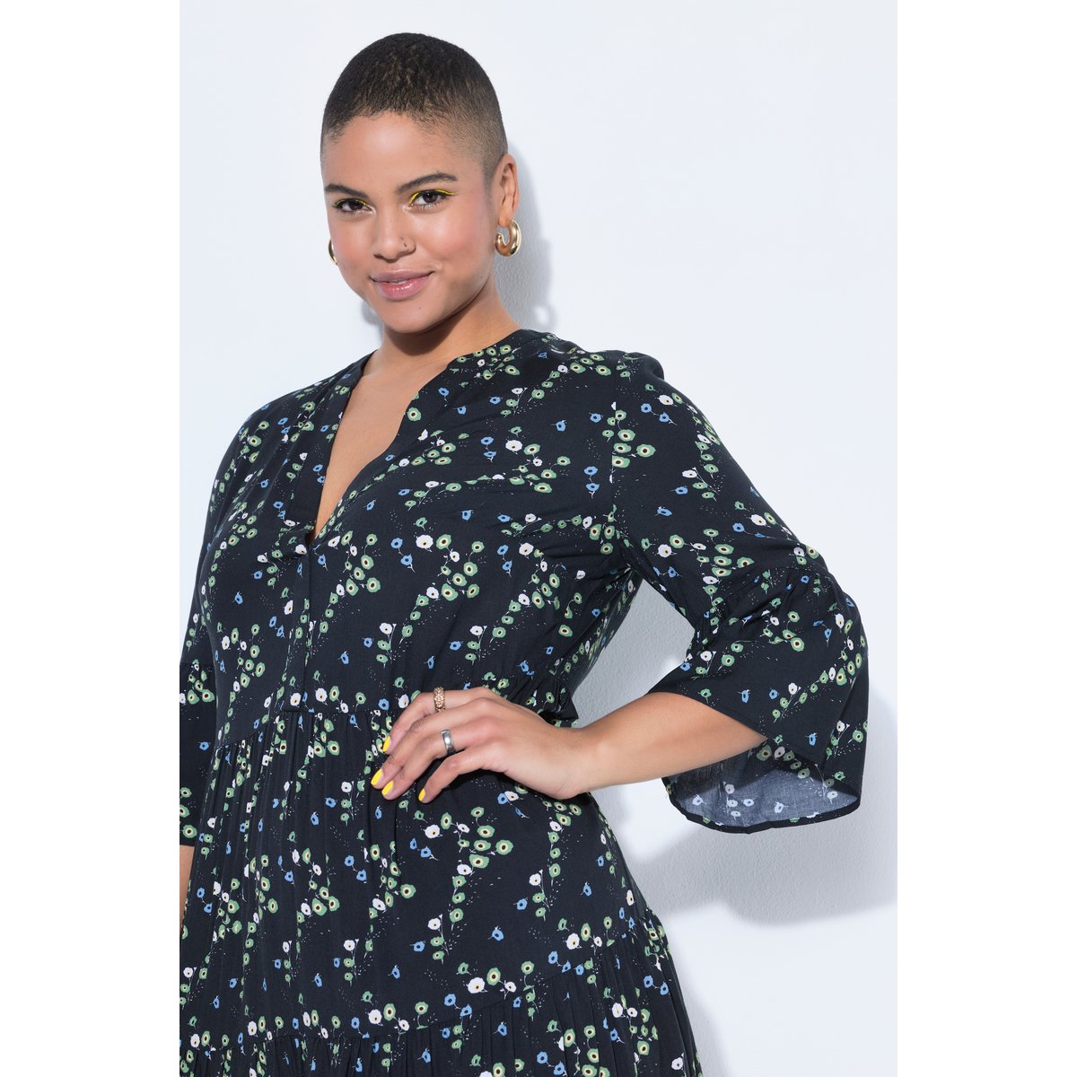 Robe maxi, imprimé all-over noir, STUDIO UNTOLD