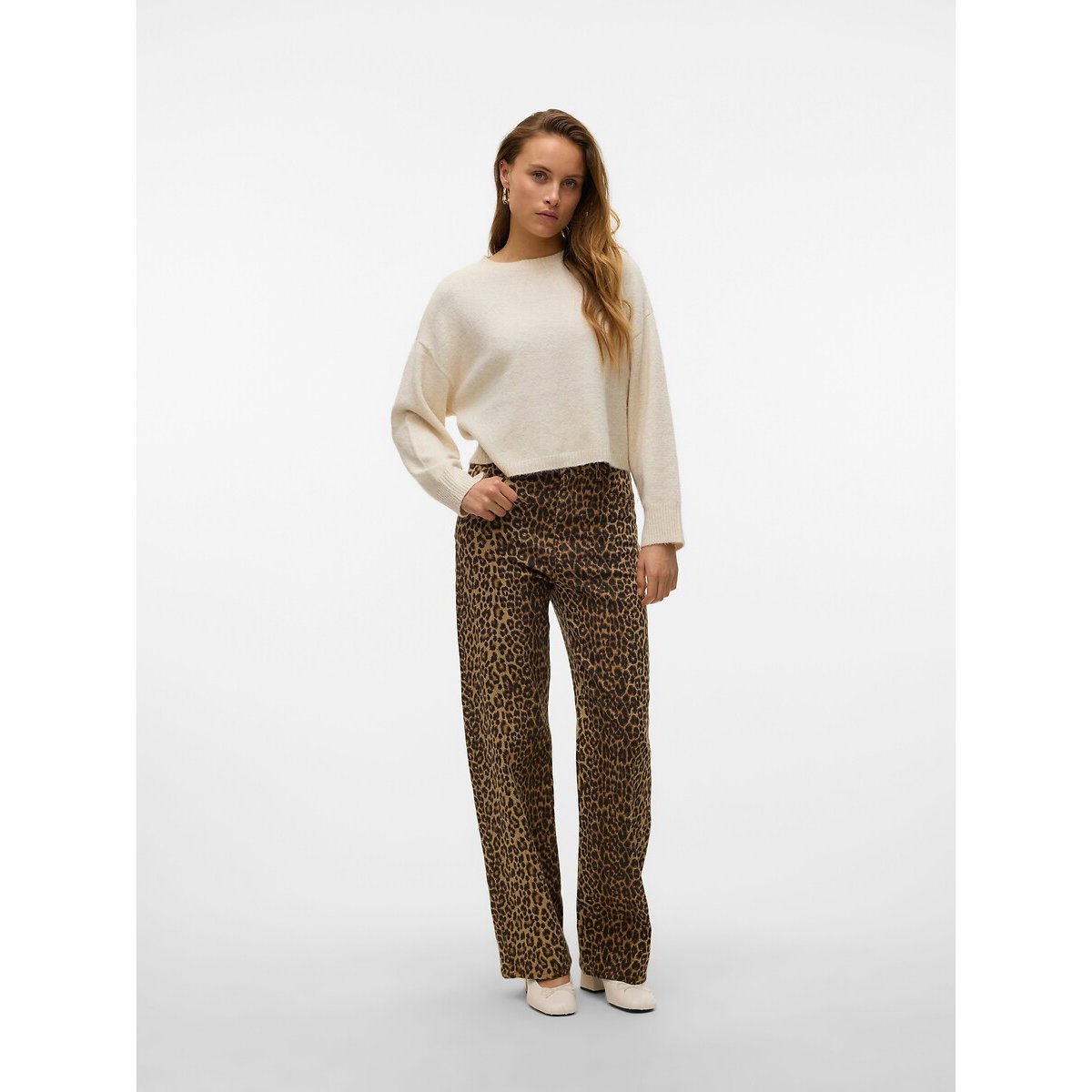 Jeans large imprimé léopard, VERO MODA