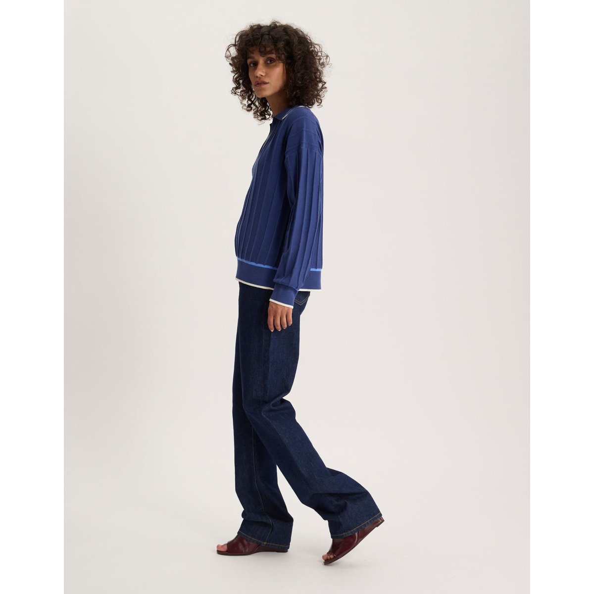 Pull Solange en coton bleu, INES DE LA FRESSANGE PARIS