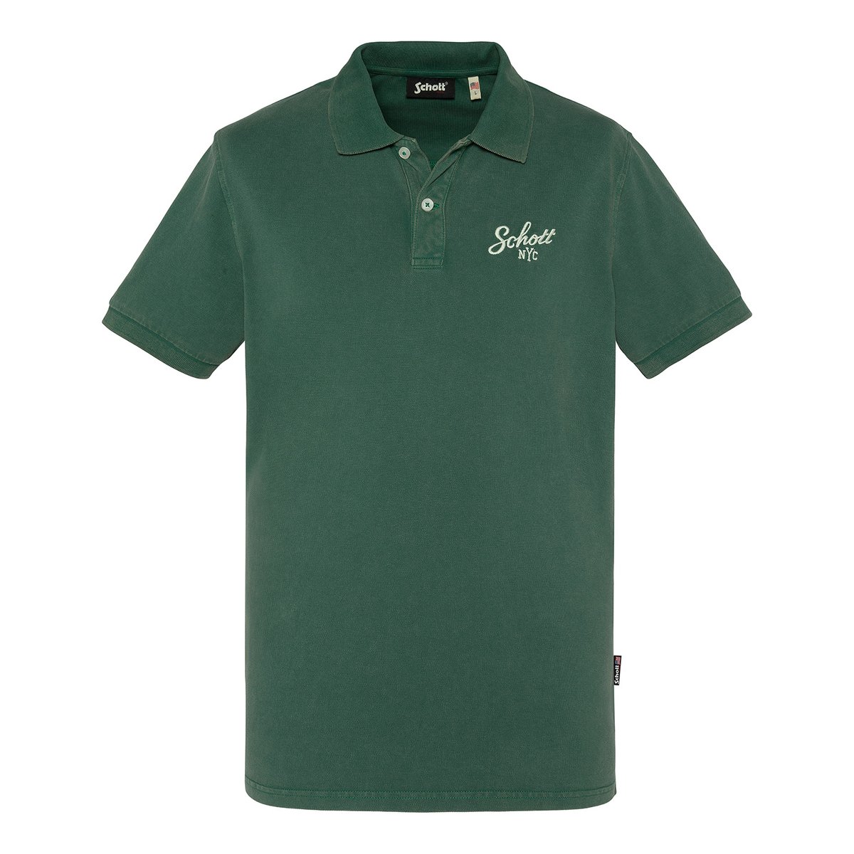 Polo avec logo rétro vert, SCHOTT