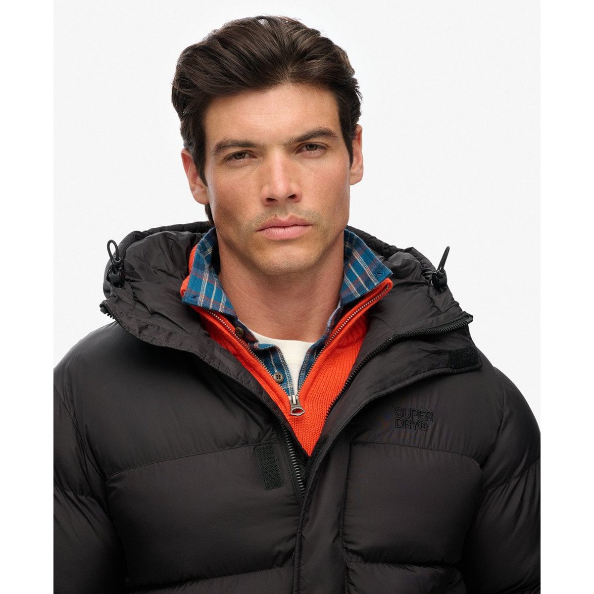 Doudoune Noire à Capuche noir, SUPERDRY