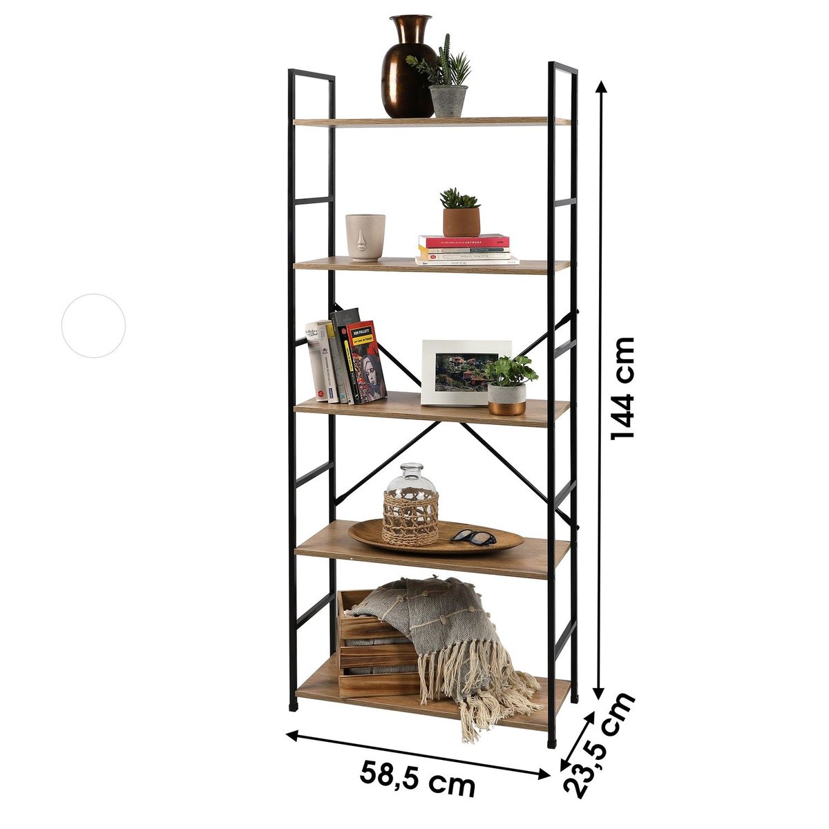 Etagère 5 niveaux design industriel COLORADO beige, TOILINUX