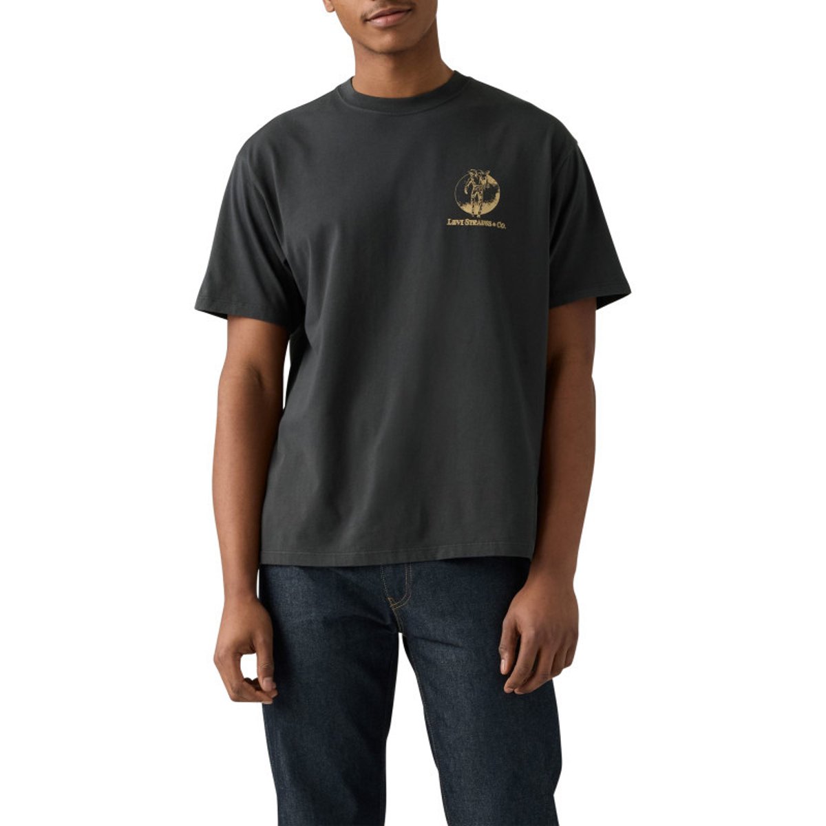T-shirt noir avec un imprimé fantaisie et des manches courtes noir, LEVI'S