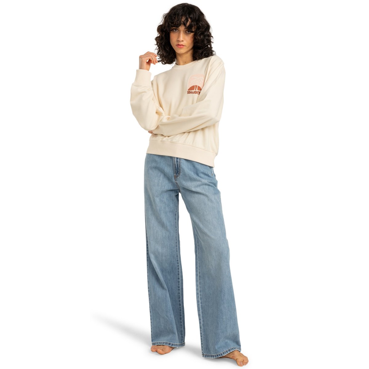 Sweat SUNPALMS blanc whitecap, BILLABONG