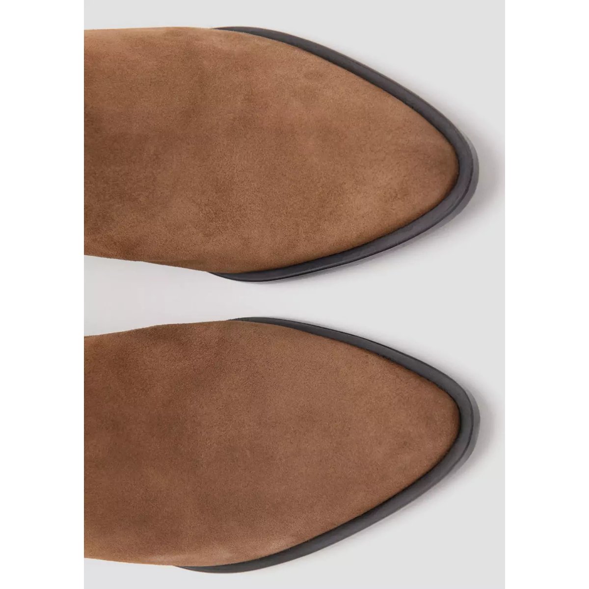 Bottine talon suède marron moyen, MANGO