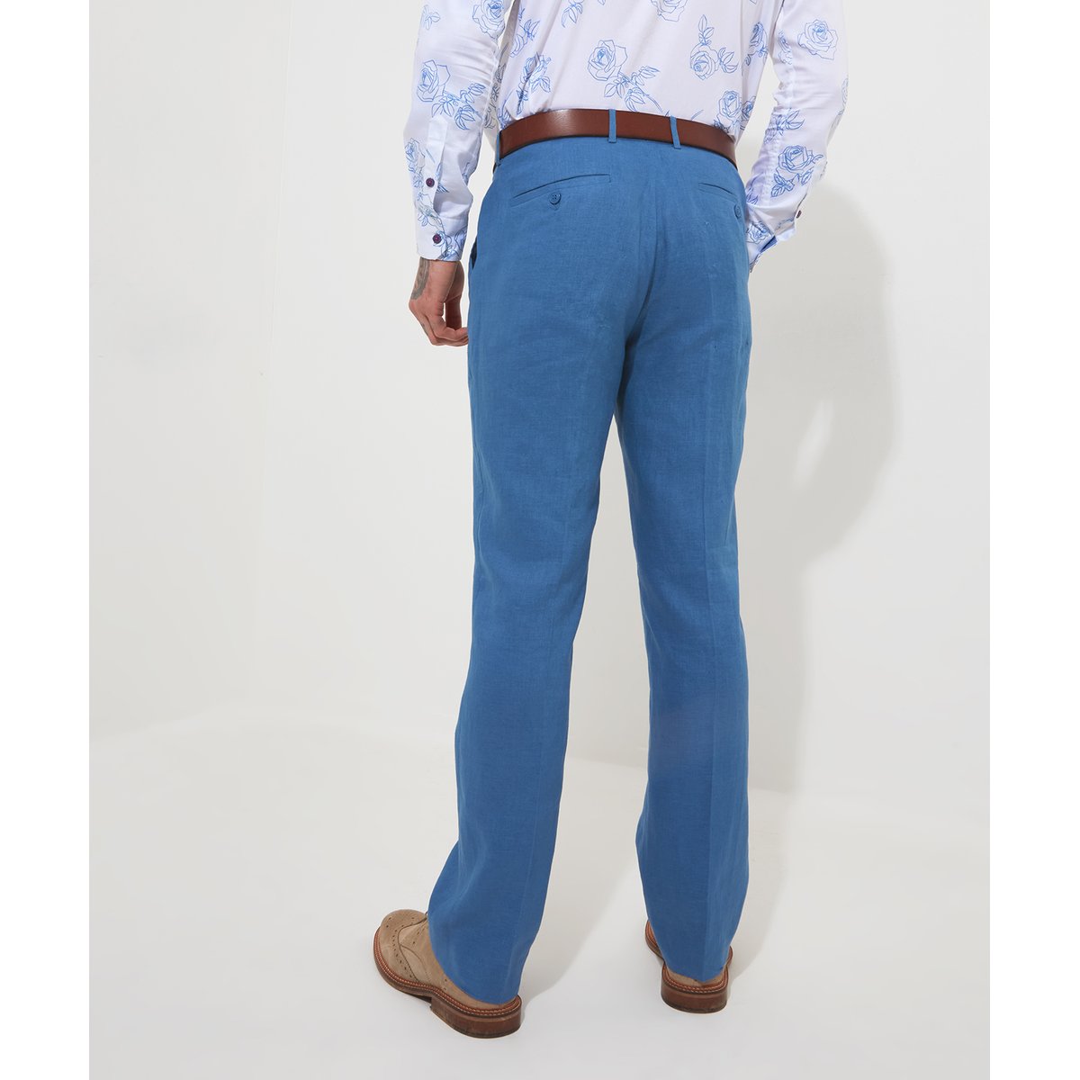 Pantalon Costume Lin Jambes Droites bleu, JOE BROWNS