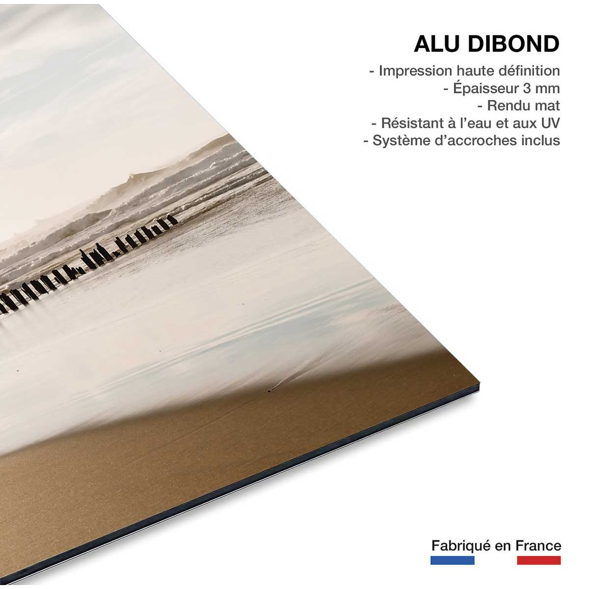 Tableau embruns et nuages à la plage tableau alu dibond, HEXOA