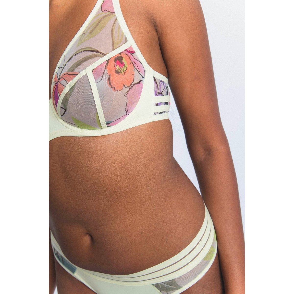 Tanga en microfibre et tulle NUFIT GARDEN glowing garden, MAISON LEJABY
