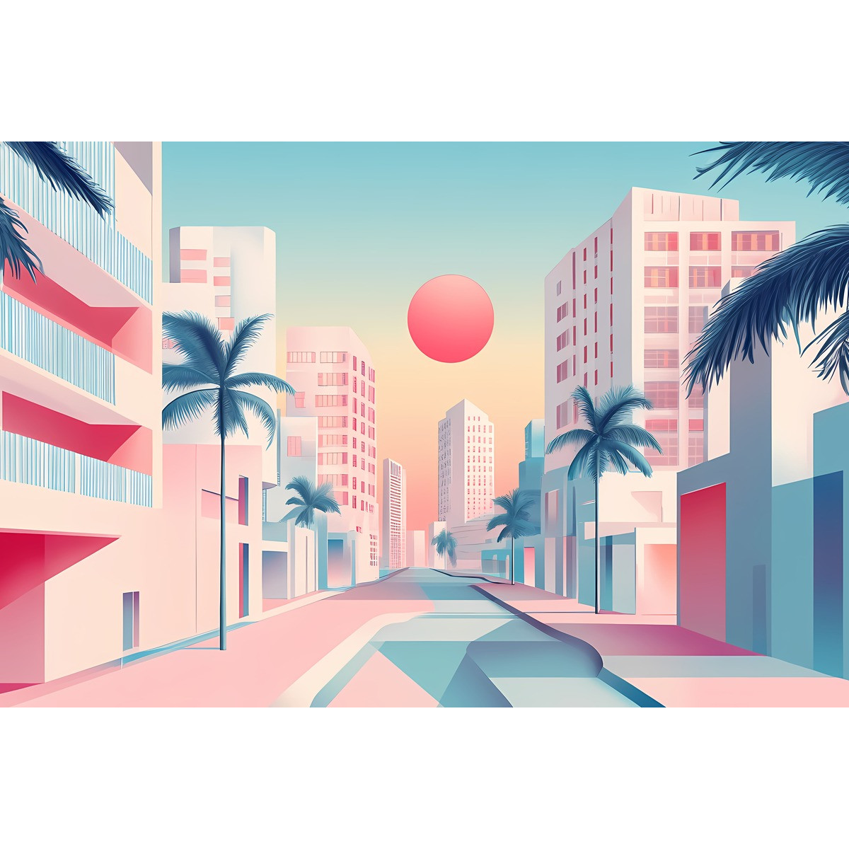 Tableau Mural Ville Pastel ARCHITECTURE tableau en verre synthétique, CEANOTHE