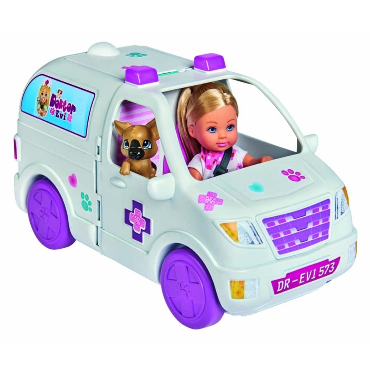 Evi Love Veterinaire Voiture 2en1 - Simba multicolore, SMOBY