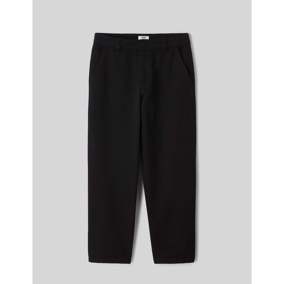 Pantalon chino twill large noir, BZB