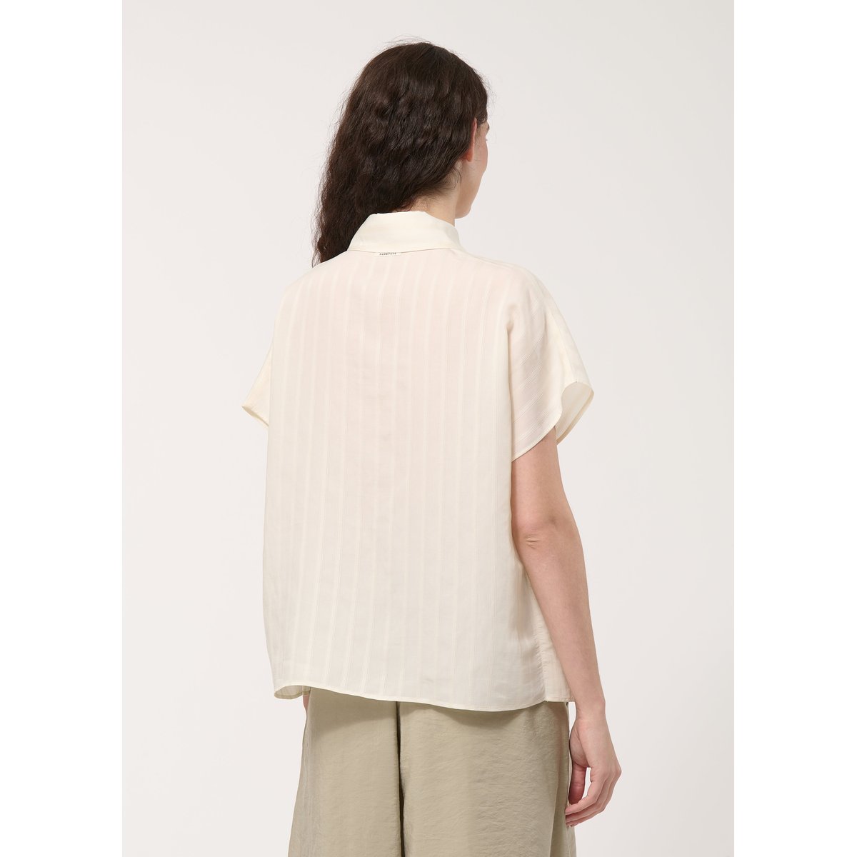 Chemise oversize rayures texturées off white, HUMILITY