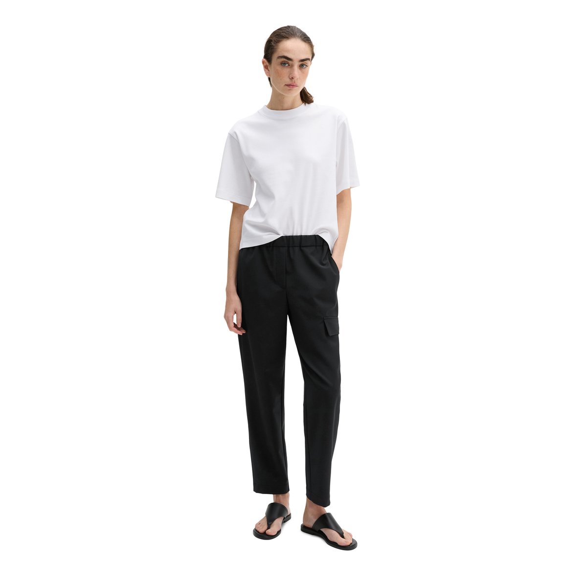 T-shirt relaxed en jersey interlock blanc, MARC O'POLO