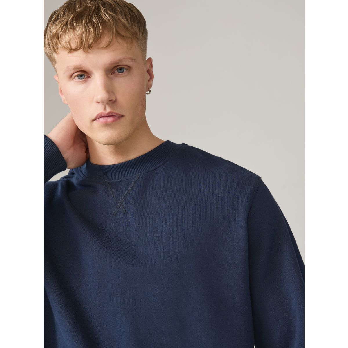 Sweat ras du cou en jersey de coton, lot 2 bleu marine/vert olive, NEXT