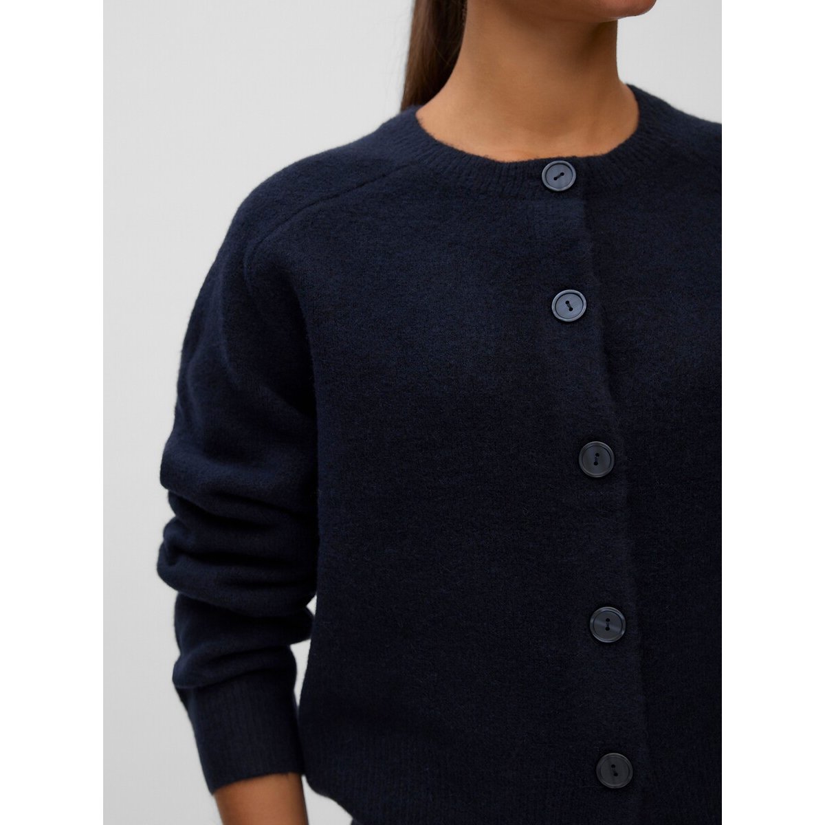 Gilet manches longues col rond bleu marine, VERO MODA