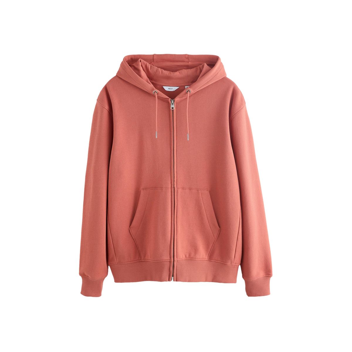 Sweat à capuche zippé en jersey de coton orange clair, NEXT