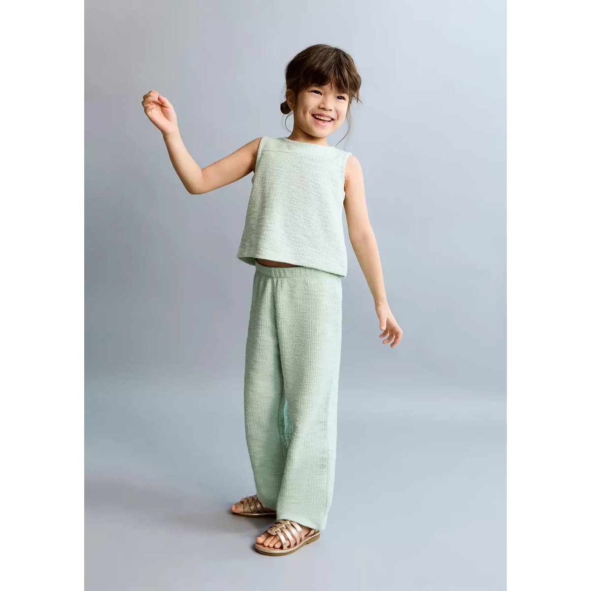 Top maille bretelles vert d´eau, MANGO BABY