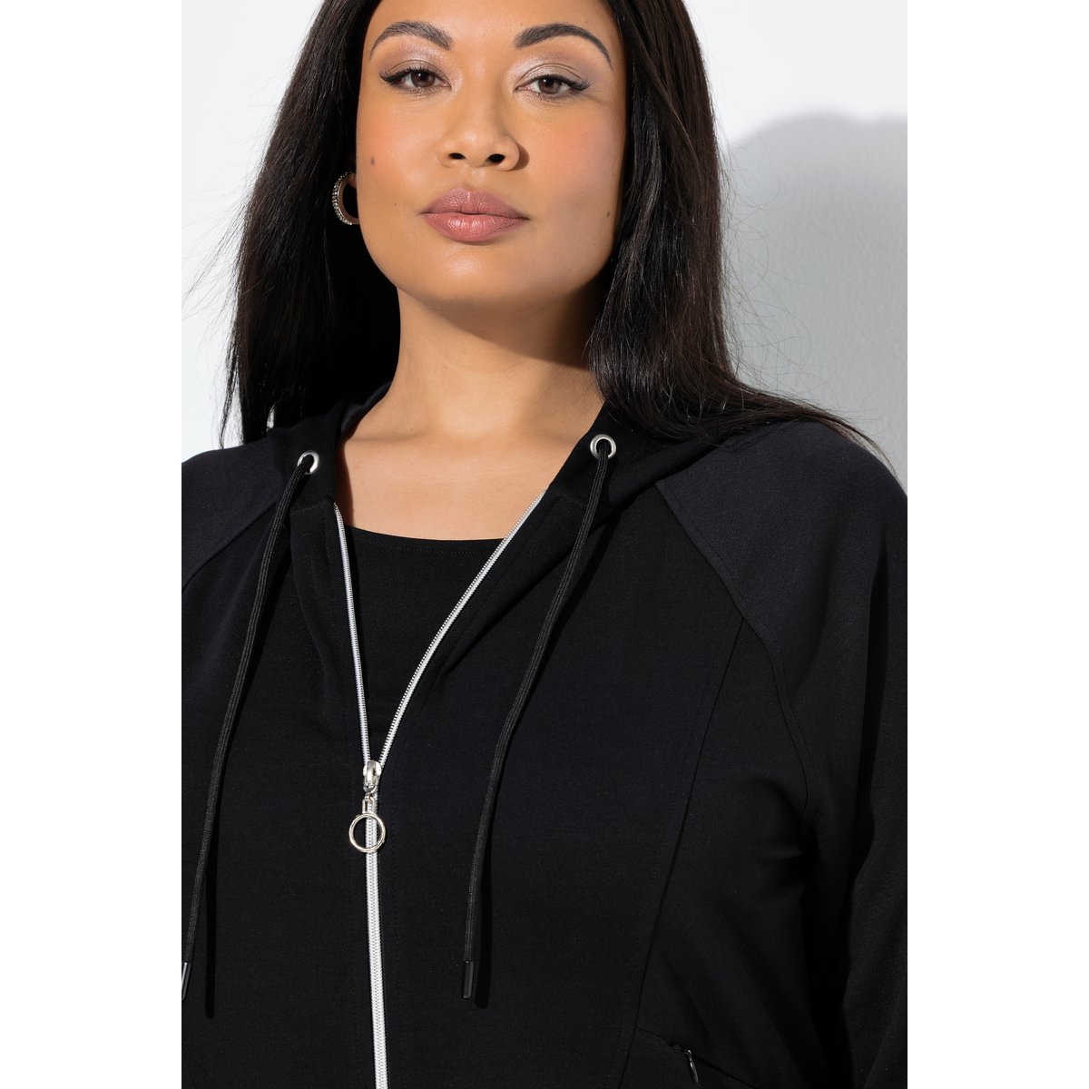 Veste en molleton à capuche noir, ULLA POPKEN