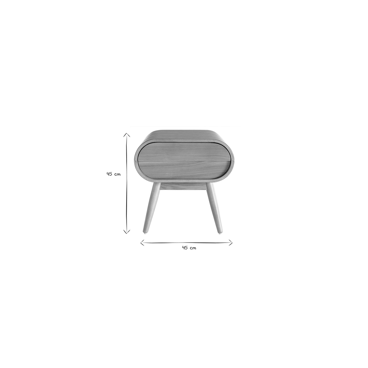 Table de chevet avec tiroir vintage bois clair (lot de 2) BJORG frêne, MILIBOO