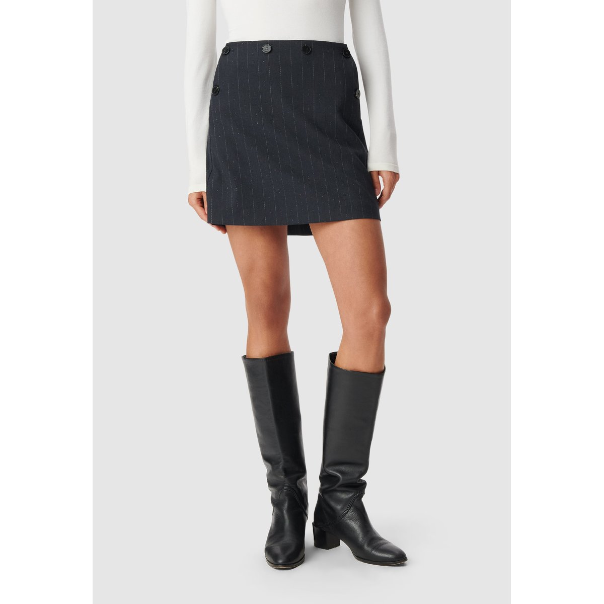 Jupe de tailleur rayures tennis bleu marine, IKKS