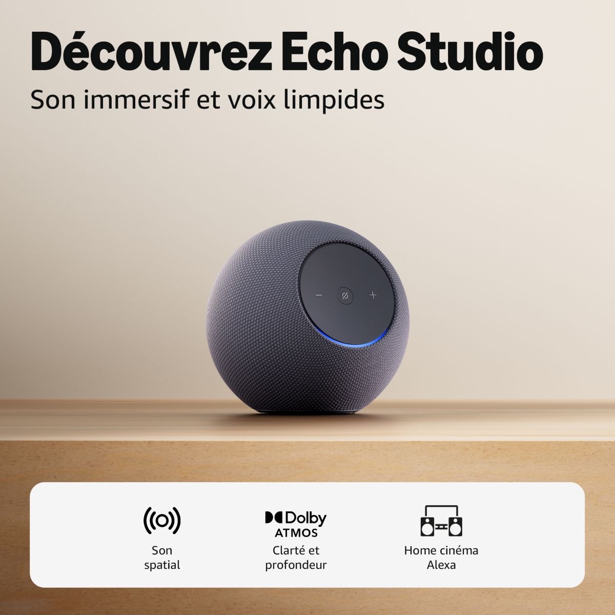 Assistant vocal Echo Studio - noir noir, AMAZON