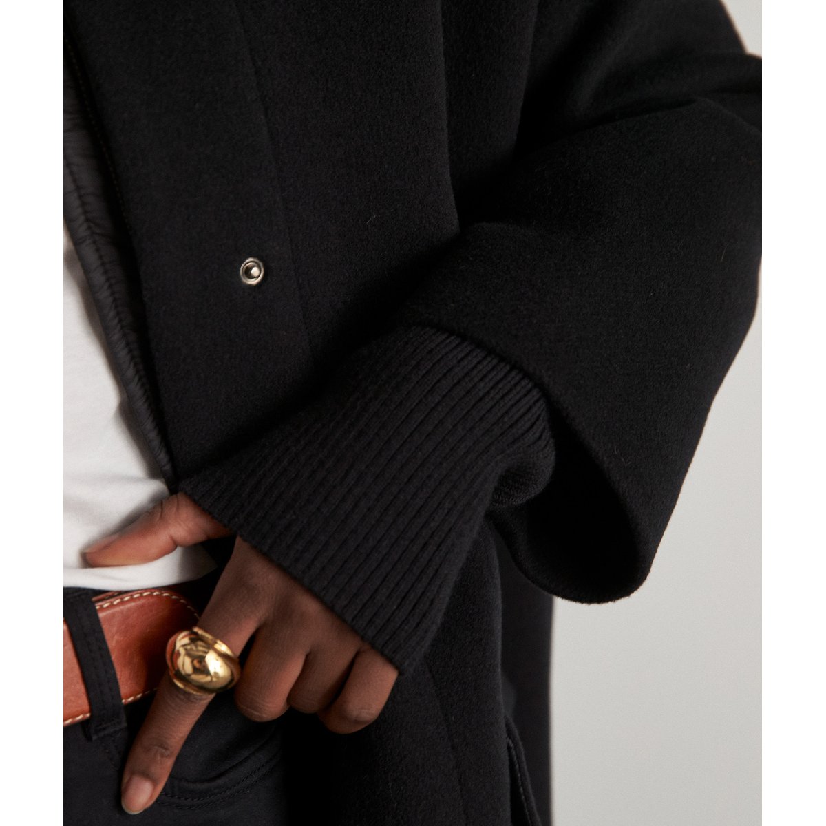 Manteau mi-long MAGDA noir, Maison 123