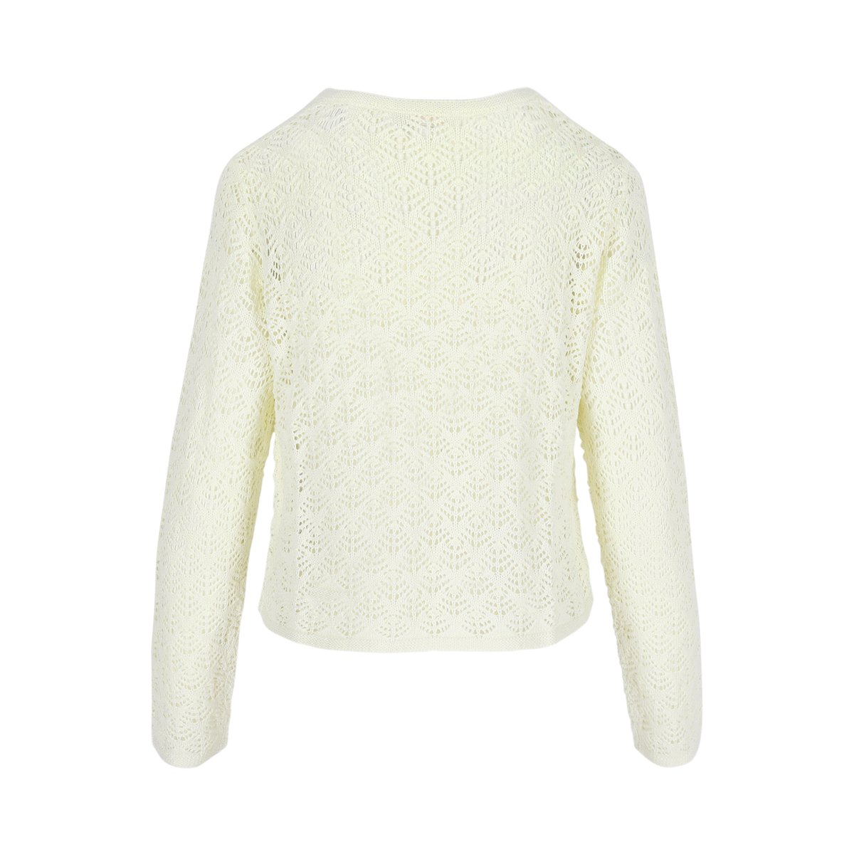 Cardigan en crochet blanc vanille, LOLALIZA