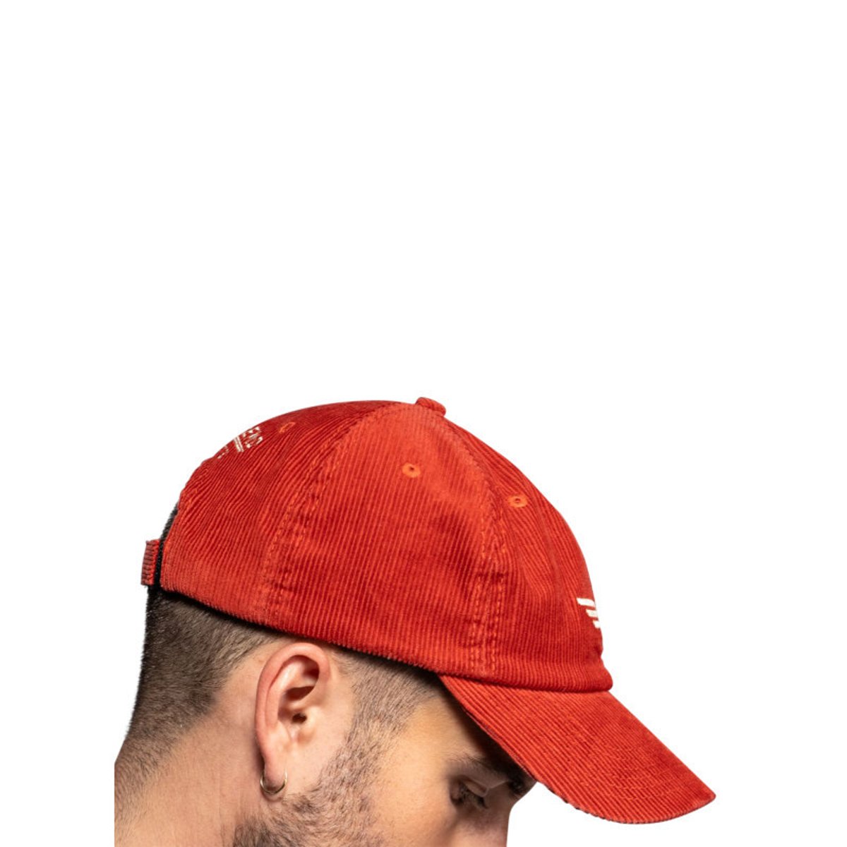 Casquette Brandon en coton brique à rayures pourvue du logo brodé à l'avant rouge, DAYTONA