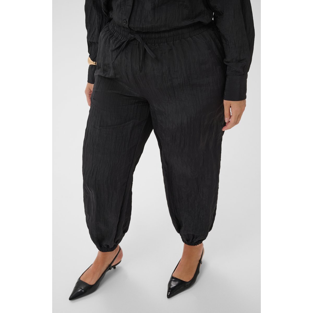 Pantalon casual noir, KAFFE CURVE