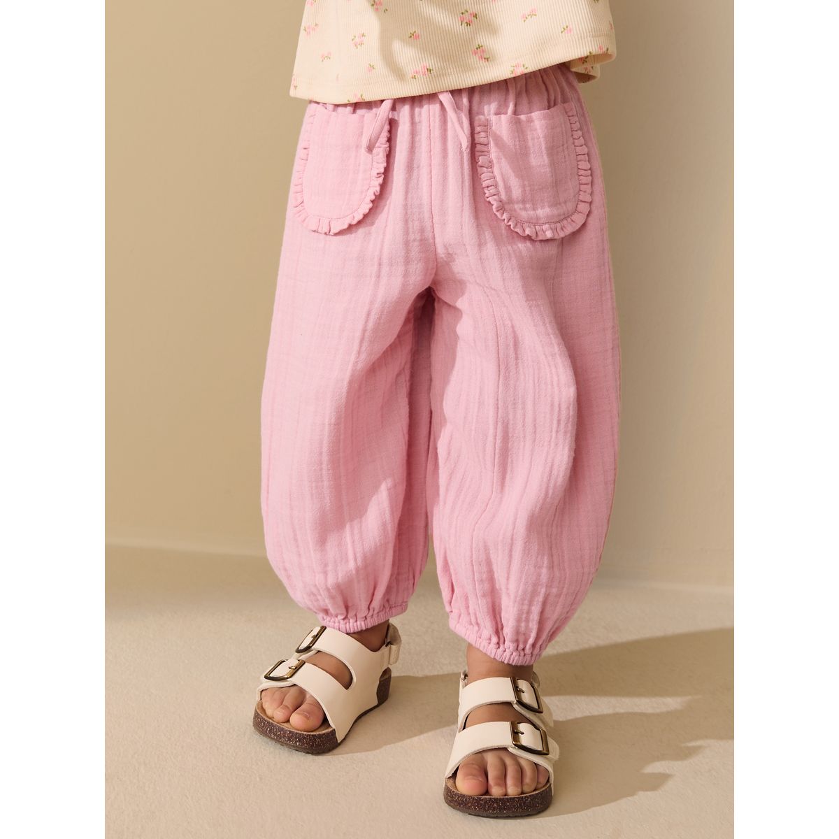Pantalons, lot de 2 rose et floral, NEXT