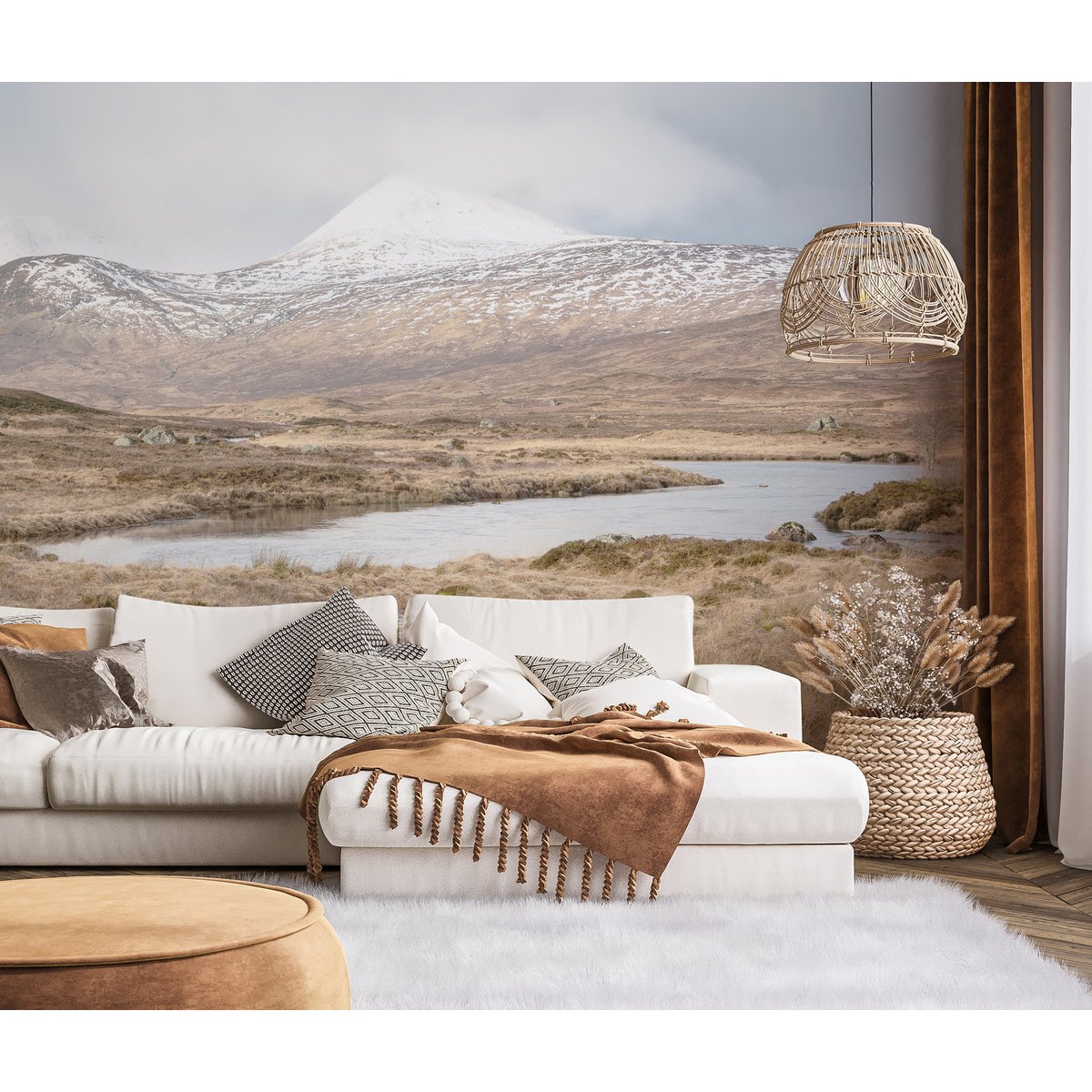 Papier peint panoramique HIGHLANDS multicolore, LE PAPIERS DE NINON