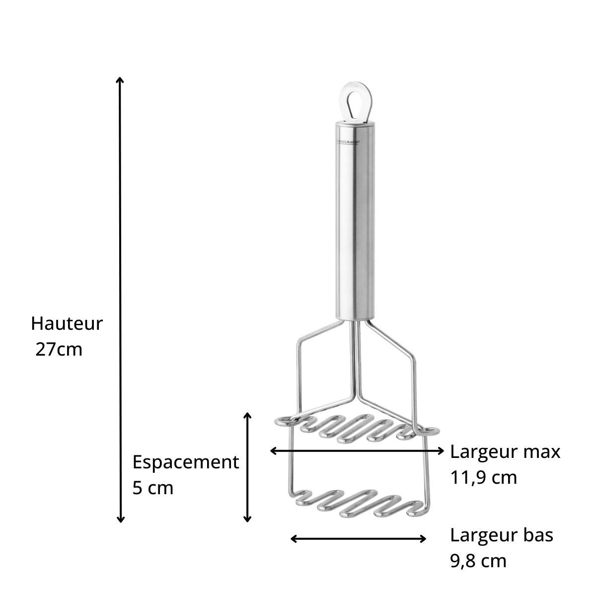 Presse-purée avec double fonction de broyage en inox gris, FACKELMANN