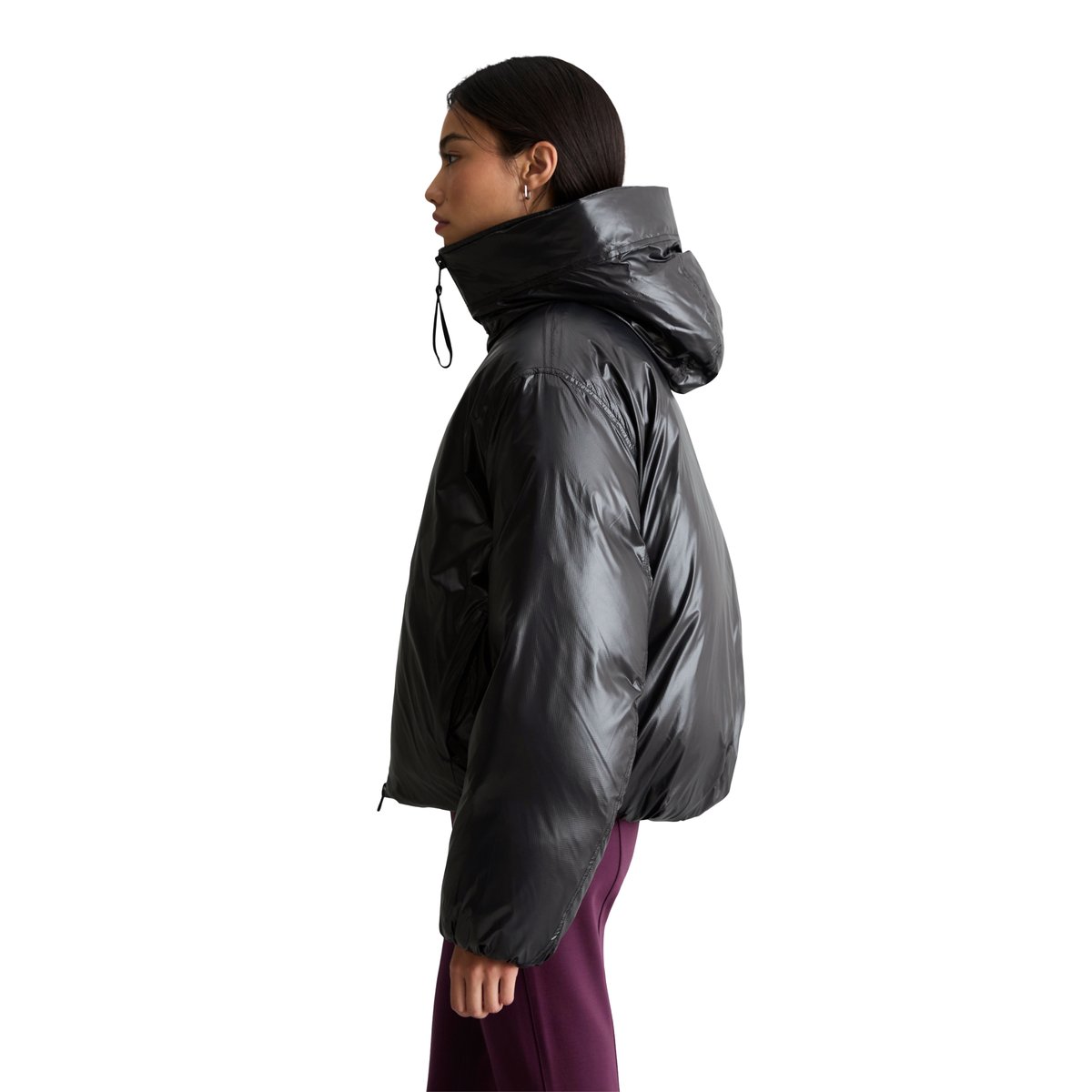 Doudoune oversize en tissu brillant matelassé avec une surface hydrofuge noir, MARC O’POLO DENIM