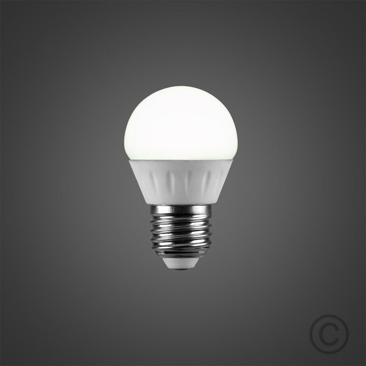 Set of 2 4W ES LED Globe Bulbs in Cool White transparent white, MINISUN