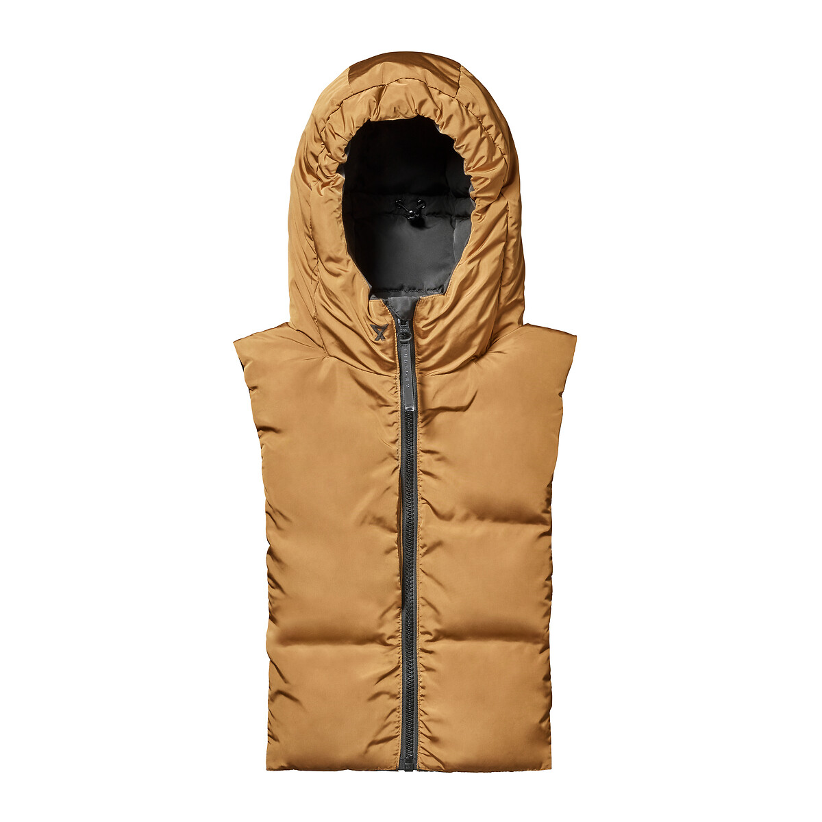 Capuche doudoune réversible, unisexe caramel/noir, FUDOON