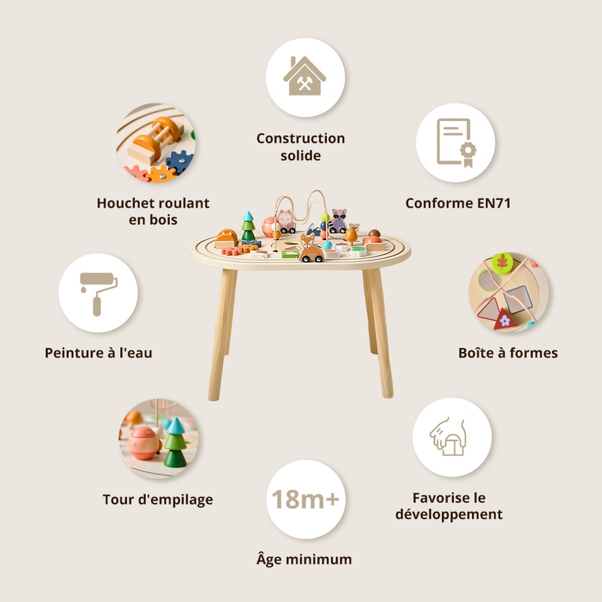 Table d'activité FORET naturel, PETITE AMELIE