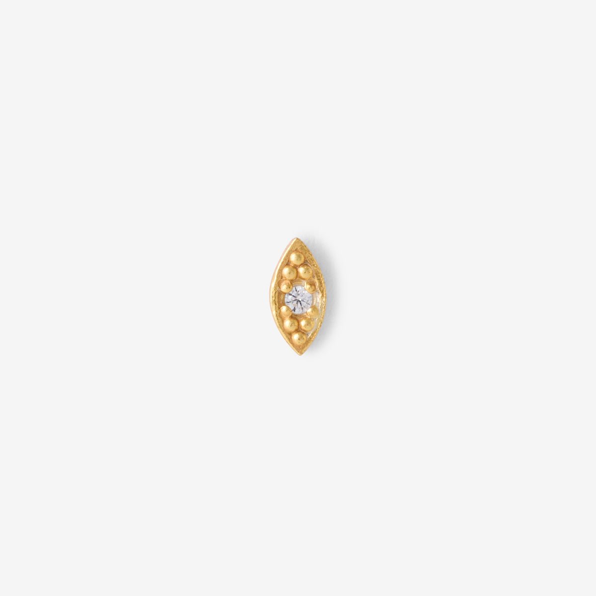 Piercing helix/tragus œil en argent garanti doré avec strass de zirconium doré, BALABOOSTE