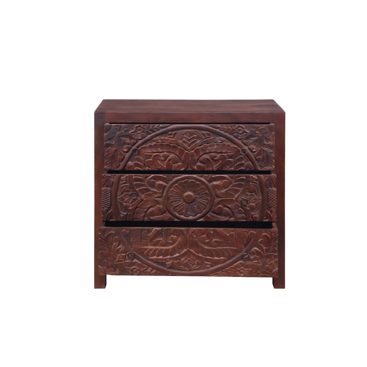 Commode sculpté en bois de manguier foncé COURTNEY bois foncé, MADE IN MEUBLES 