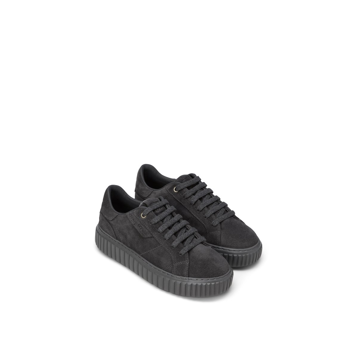 Baskets en cuir velours noir, MARC O'POLO