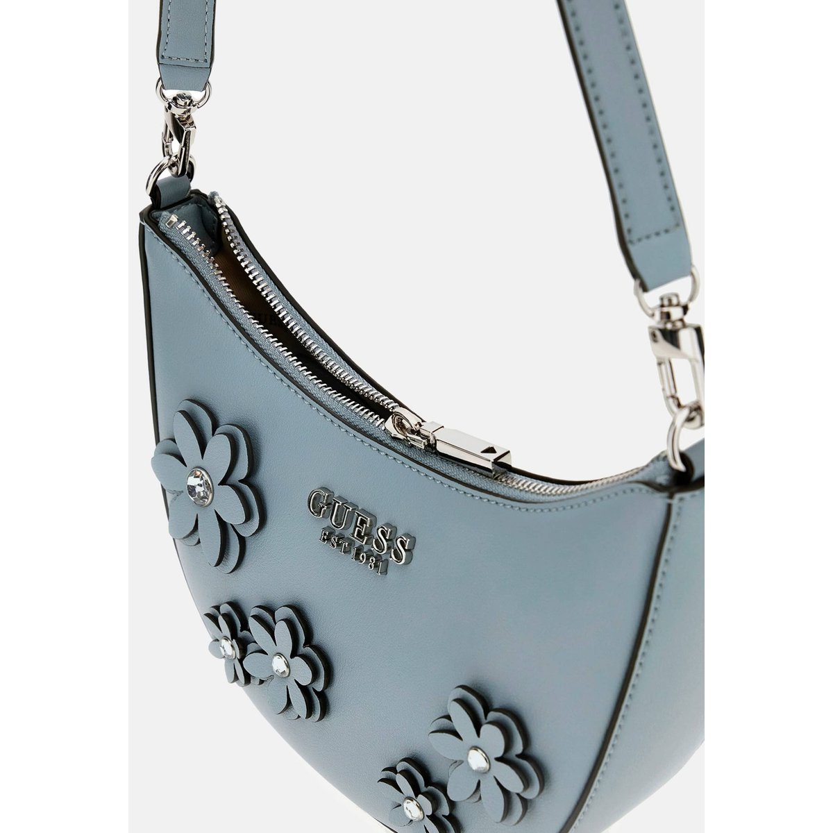 Mini Sac D'épaule Zaria Fleurs bleu, GUESS