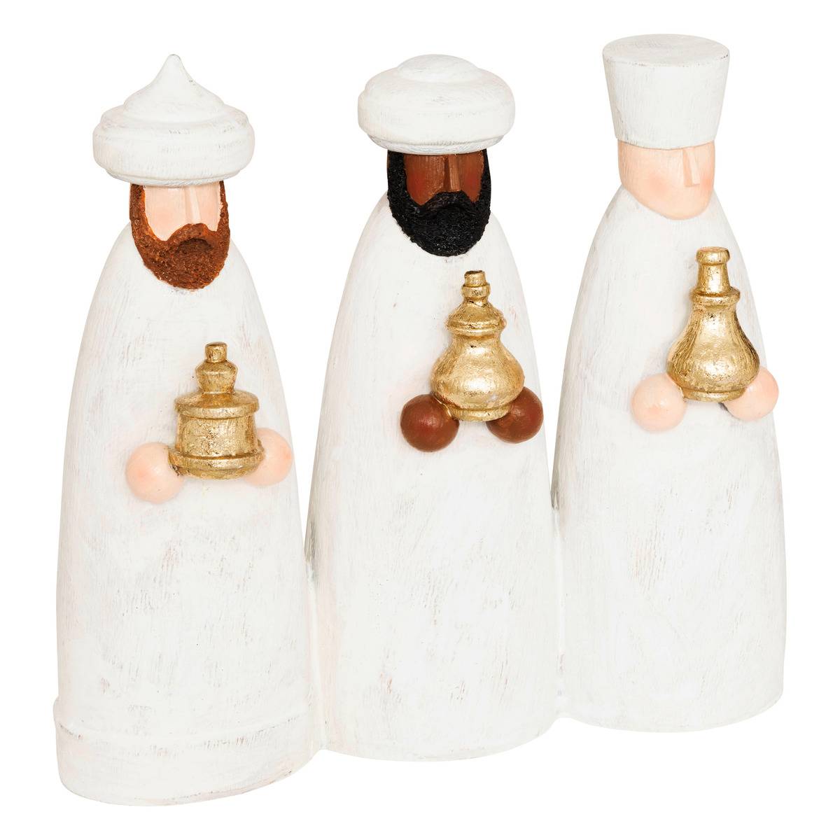 ROIS MAGES RESINE H22,5CM blanc, ATMOSPHERA