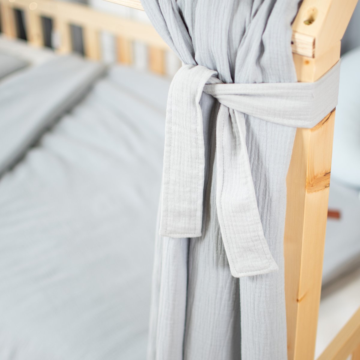 Ciel de Lit cabane en gaze de coton JEANNE gris, SEVIRA KIDS