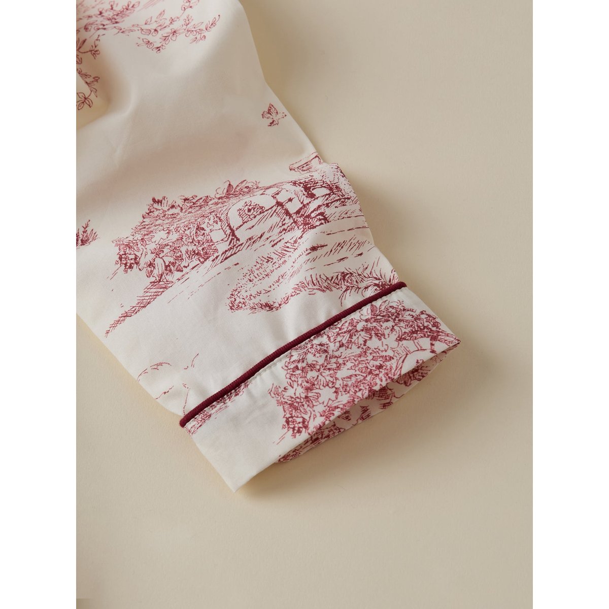Pyjama esprit toile de Jouy jouy bordeaux, CYRILLUS