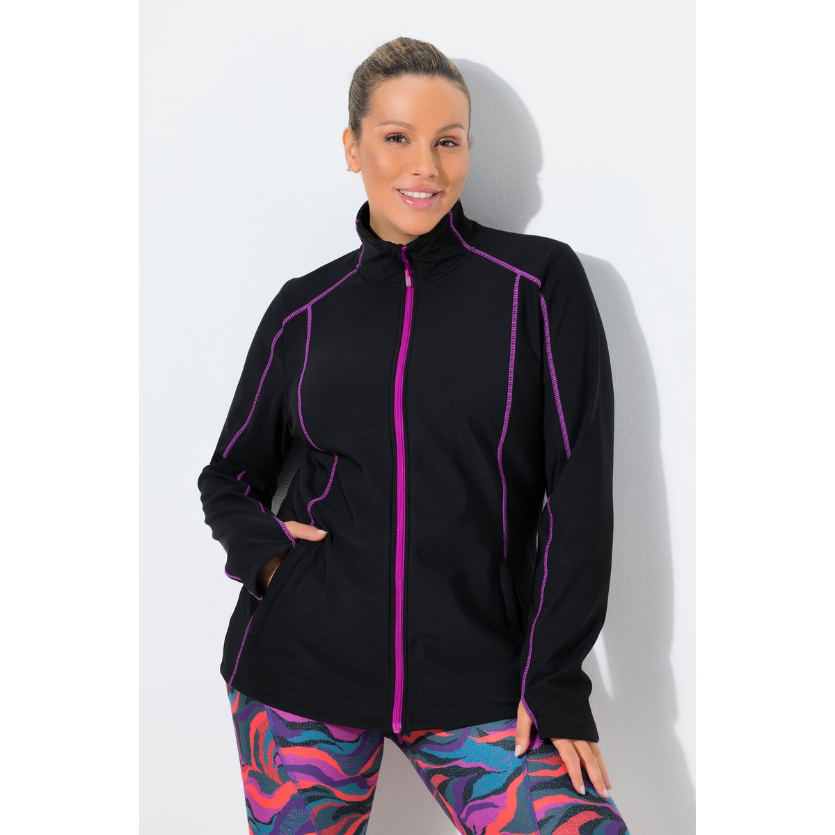Veste technique en molleton déperlant noir, ULLA POPKEN