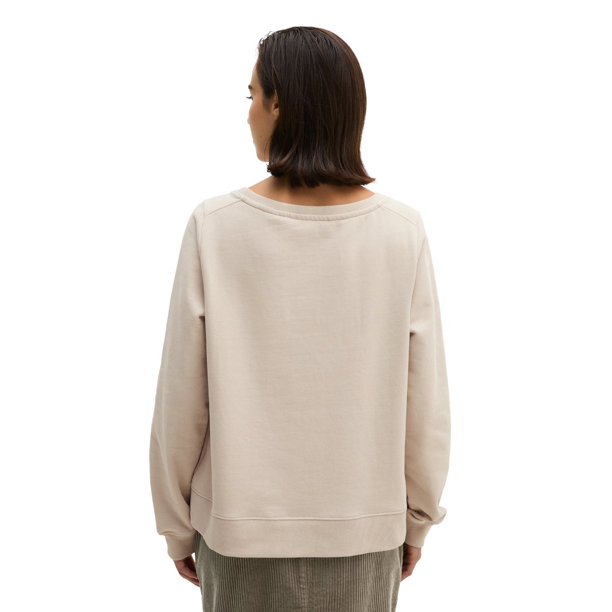 Sweat-shirt ample teint en pièce avec surface peignée gris, MARC O'POLO